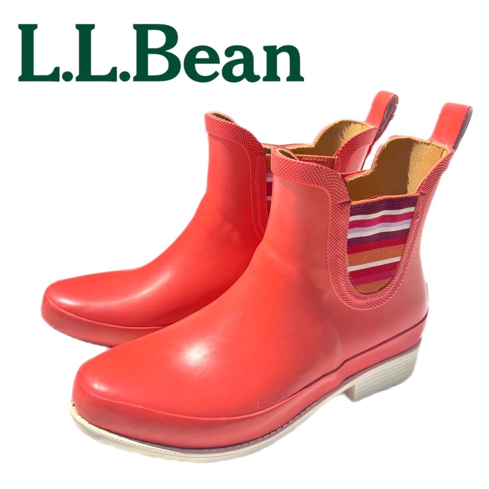 LL Bean Wellie Rain Boots | Pink | Melon Women’s Size 8